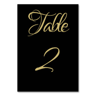 Black and white gold Table Number