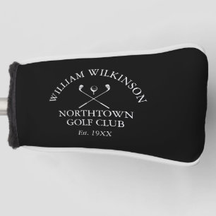 Black And White Golf Club And Member Name Head Cover
