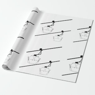 Black and white gondola wrapping paper. paper
