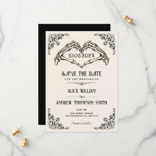 Black and white gothic arch wedding Save The Date