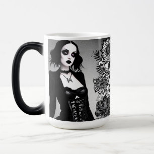 Black and White Gothic Girl Magic Mug