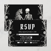 Black and White Gothic Halloween Skeletons Wedding