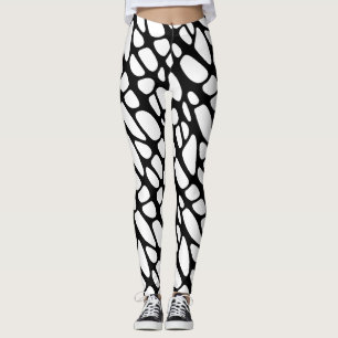 Black and White Gothic Organic Web Pattern Leggings