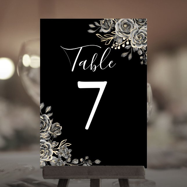 Black And White Gothic Wedding Table Number (Black And White Gothic Wedding Table Number)