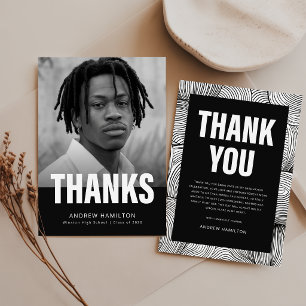 Black and White Grad Photo Graduation Invitation Postcard