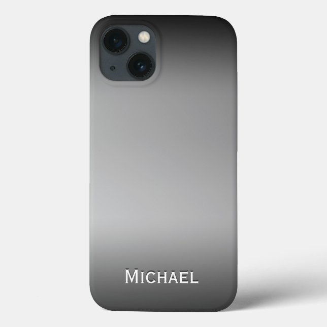 Black and White Gradient Horizon Personalised Case-Mate iPhone Case (Back)