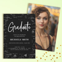 Black and White Graduate Math Photo Graduation