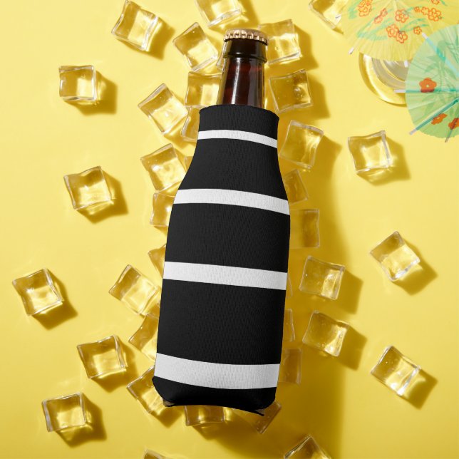Black and White Graduated Stripes Bottle Cooler (In Situ Summer)