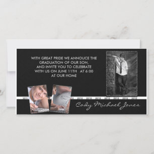 Black and White Graduation Annoucment & Invite