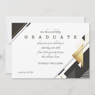 Black and White Graduation Invitation