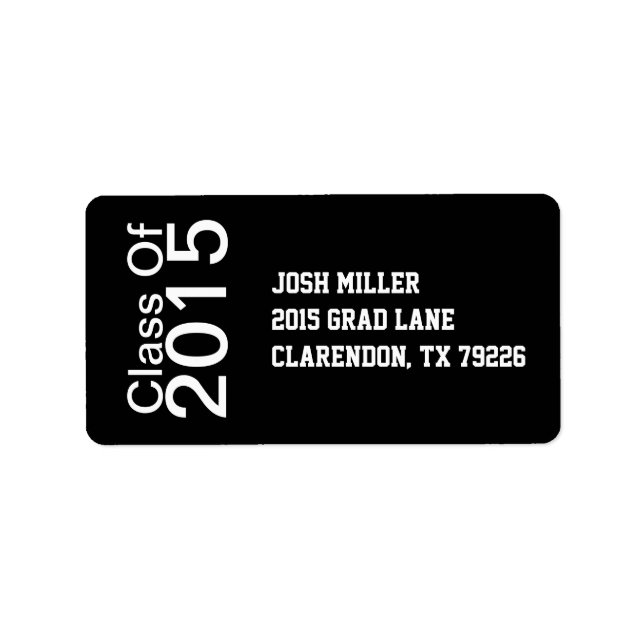 Black and White Graduation Label (Front)