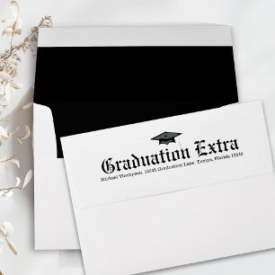 Black and White Graduation Newspaper  Envelope