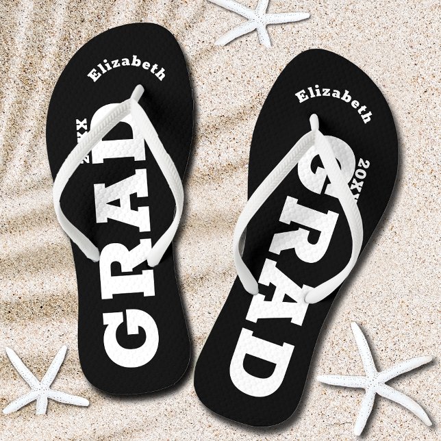 Black and White Graduation Senior Class  Flip Flop (Black and White Graduation Senior Class Flip Flops)