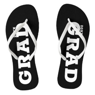 Black and White Graduation Senior Class  Jandals