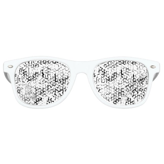 Black and White Graffiti Abstract Collage Retro Sunglasses (Front)