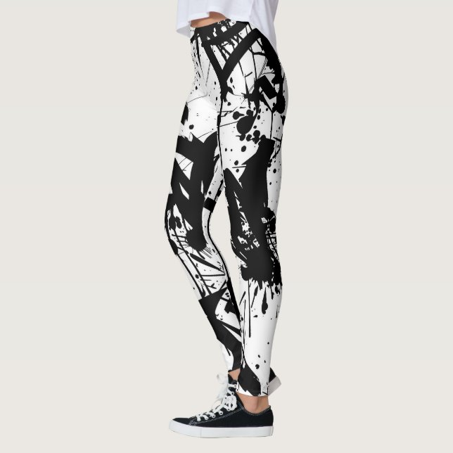 Black and white graffiti leggings (Left)