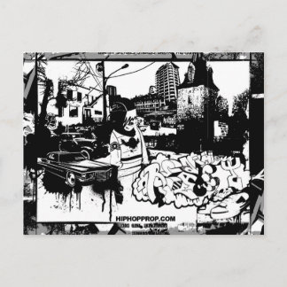 Black and White Graffiti Postcard
