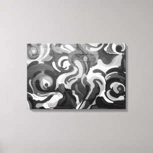 Black and White Graffiti Swirl Pattern in San Fran Canvas Print