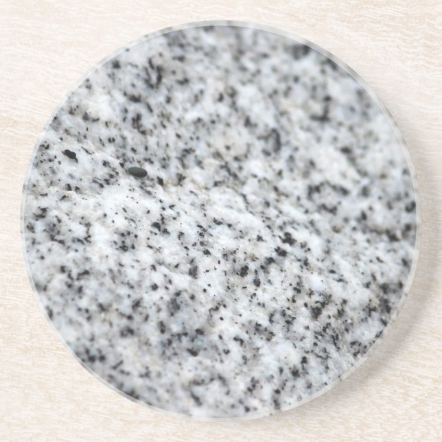 Black and White Granite Rock Coaster (Front)