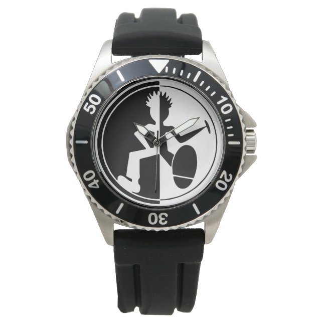 Black and white graphic dancer watch (Front)