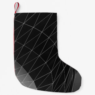 Black and white graphic illustration small christmas stocking
