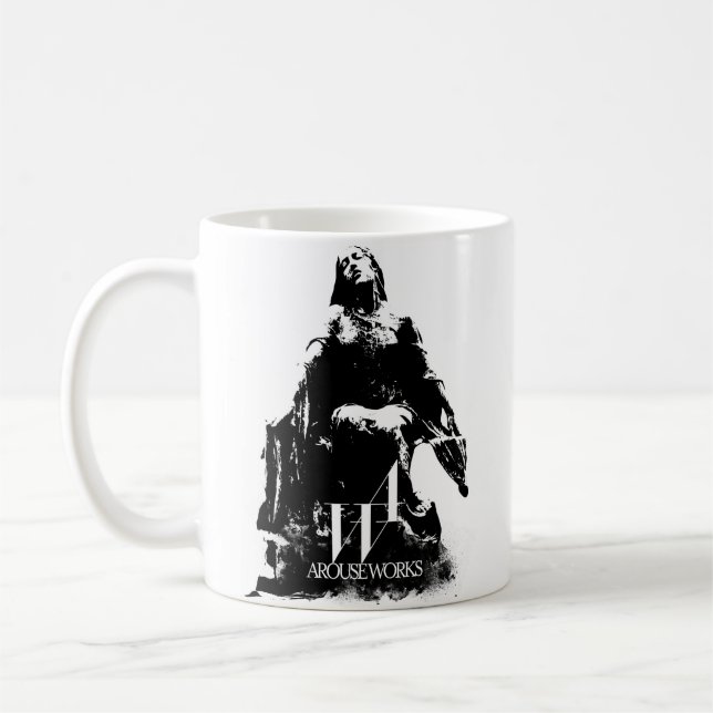 Black and white graphics coffee mug (Left)