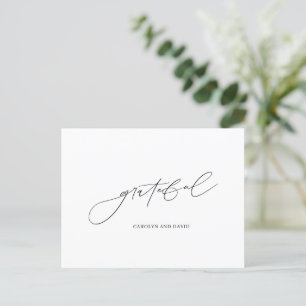 Black and White Gratitude Postcard