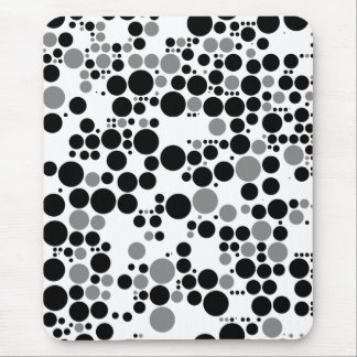 Black and white grayscale retro circles mouse pad