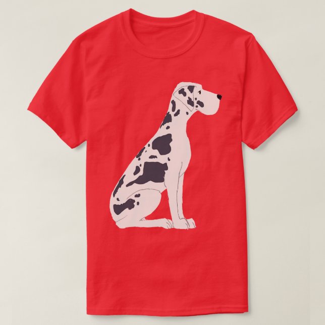 Black and White Great Dane Dog T-Shirt (Design Front)