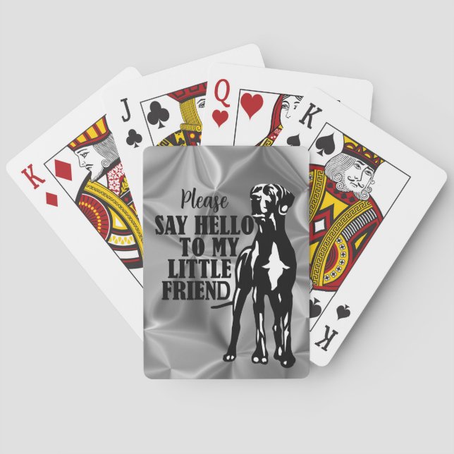Black and white Great Dane  Playing Cards (Back)