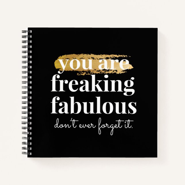 Black and White Great Friend Uplifting Modern Notebook (Front)