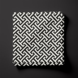 Black and White Greek Key Pattern Fabric
