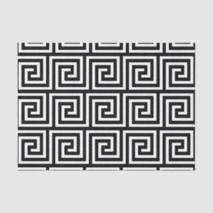 Black and White Greek Key Pattern Tissue Paper