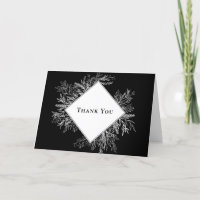 Black and White Greenery Wedding Thank You Card