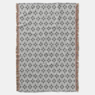 black and white grey geometric fine pattern throw blanket