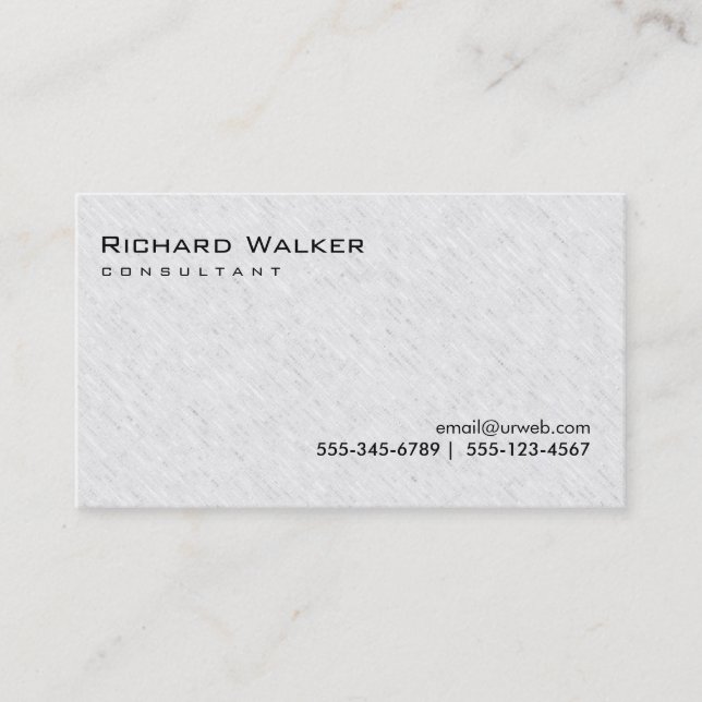 Black and White Grey Professional Plain Cool Business Card (Front)