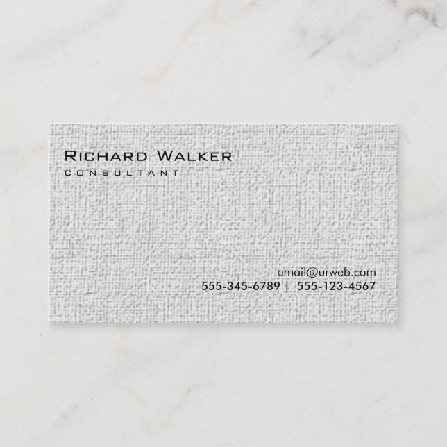 Black and White Grey Professional Plain Cool Business Card (Front)