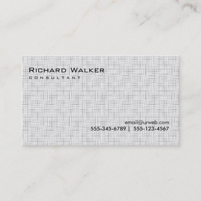 Black and White Grey Professional Plain Cool Business Card (Front)