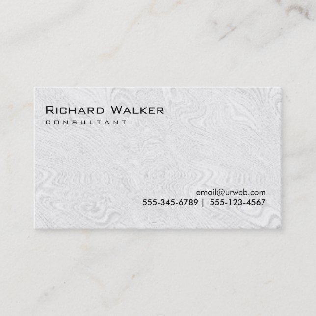 Black and White Grey Professional Plain Cool Business Card (Front)