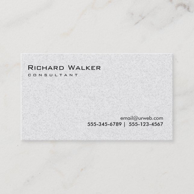 Black and White Grey Professional Plain Cool Business Card (Front)