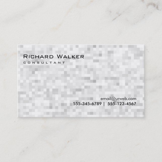 Black and White Grey Professional Plain Cool Business Card (Front)
