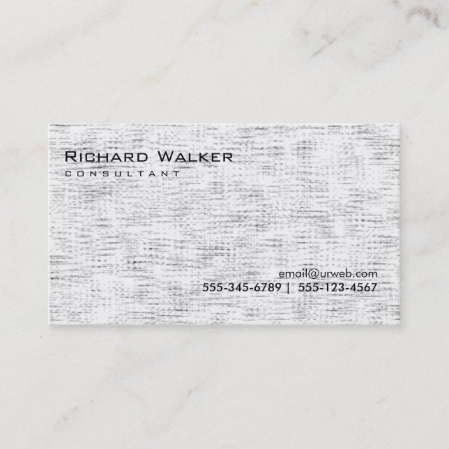 Black and White Grey Professional Plain Cool Business Card (Front)