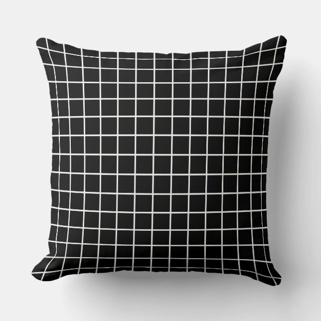 Black And White Grid Cushion (Front)