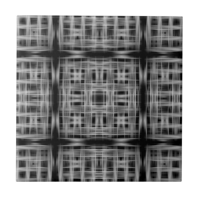 Black and white grid pattern tile (Front)