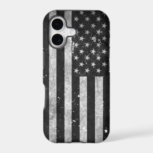 Black and White Grunge American Flag