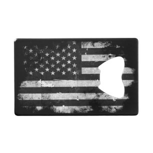 Black and White Grunge American Flag