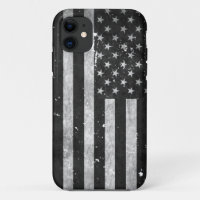 Black and White Grunge American Flag