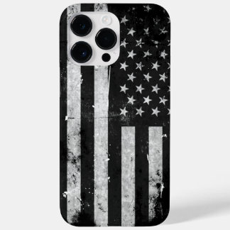 Black and White Grunge American Flag Case-Mate iPhone 14 Pro Max Case