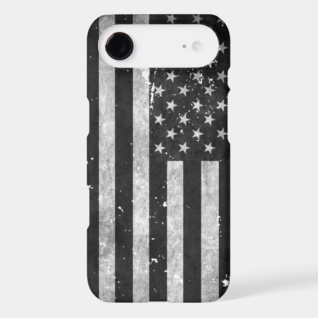 Black and White Grunge American Flag Case-Mate iPhone Case (Back)