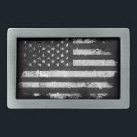 Black and White Grunge American Flag Rectangular Belt Buckle<br><div class="desc">Black and White Grunge American Flag Feel free to modify the design according to your own preferences. You may change the design location, orientation, background colours and size. Also, you may add your own text, or slogan set its font, location and size, all in order to create the ultimate personal...</div>